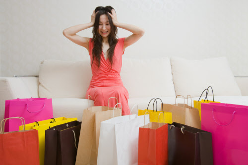 Woman and shopping bags